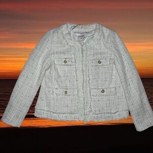Nanette Lepore White Textured Blazer